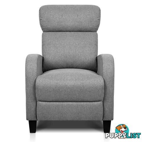 Linen Fabric Armchair Recliner - Grey