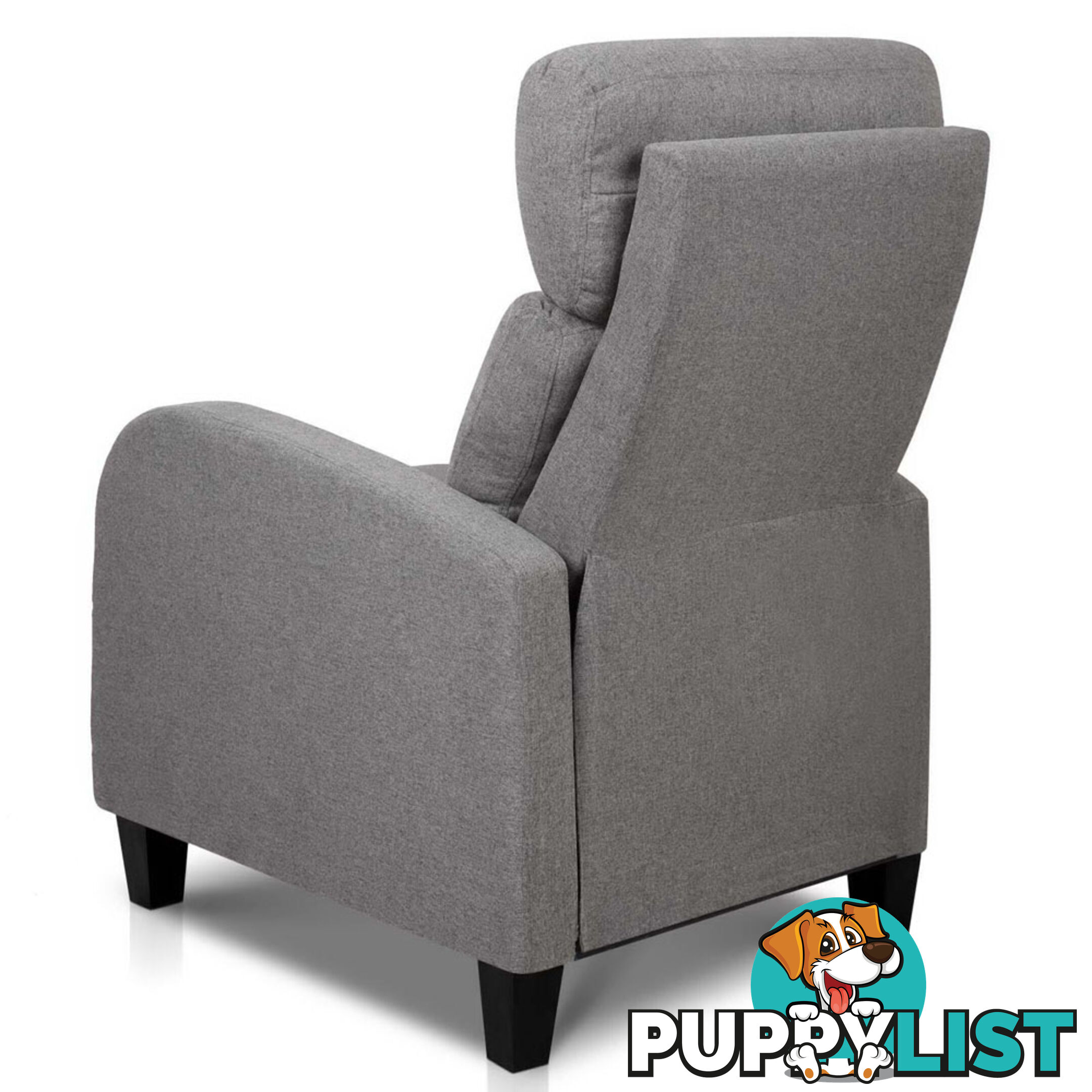 Linen Fabric Armchair Recliner - Grey