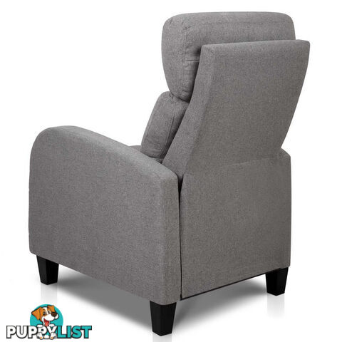 Linen Fabric Armchair Recliner - Grey