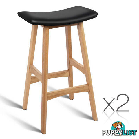 Set of 2 High Seat Barstools Black