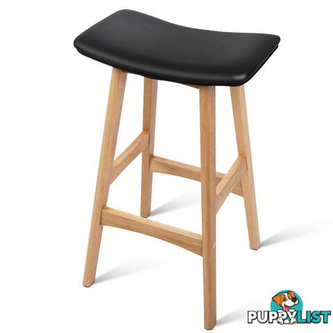 Set of 2 High Seat Barstools Black