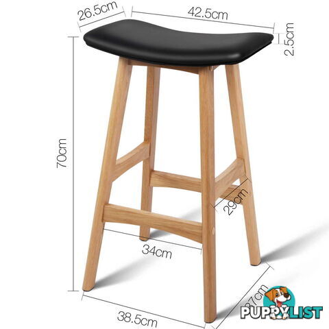 Set of 2 High Seat Barstools Black