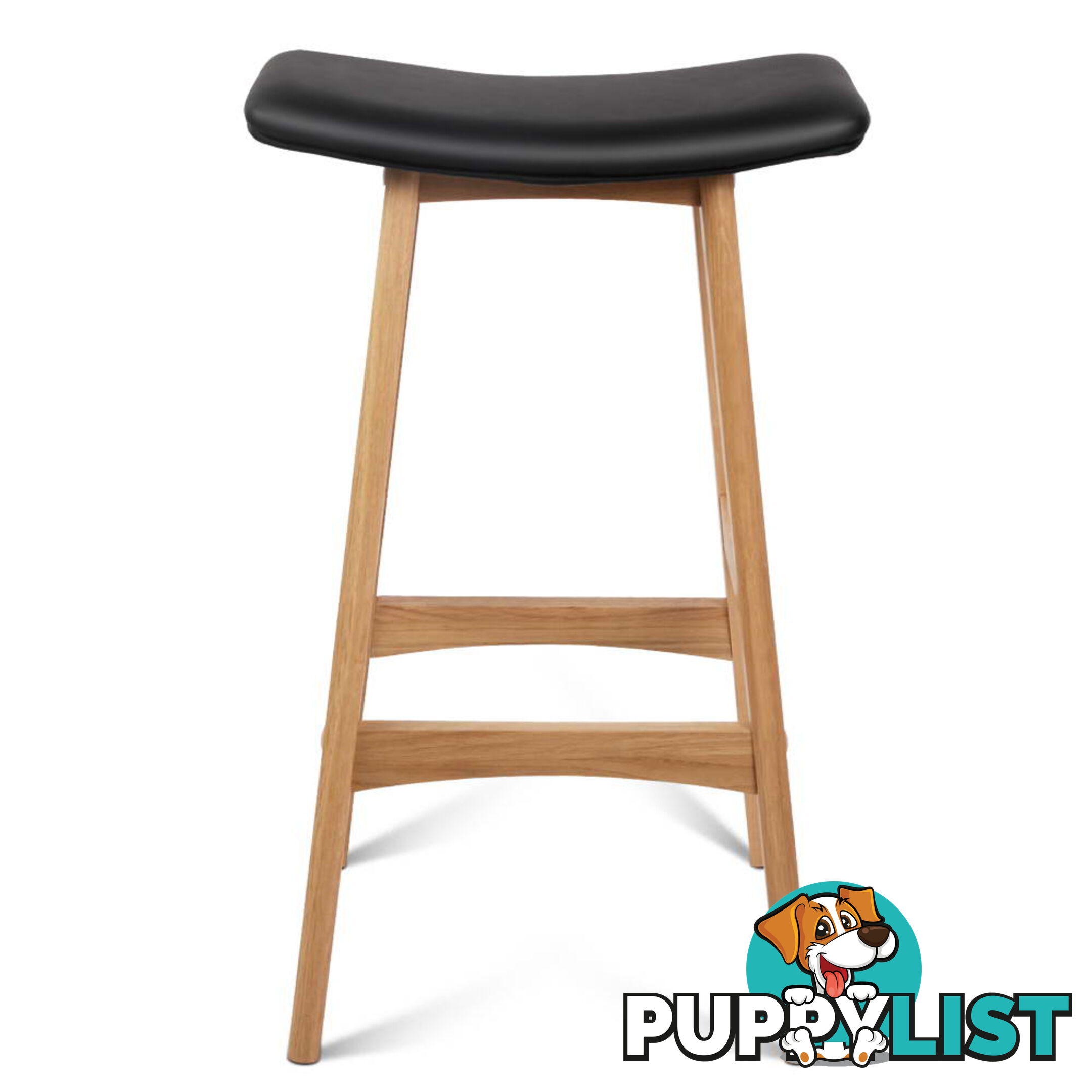 Set of 2 High Seat Barstools Black