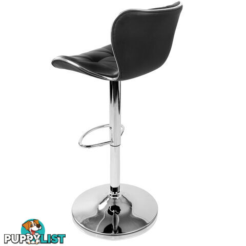 Set of 2 PU Leather Kitchen Bar Stool Black