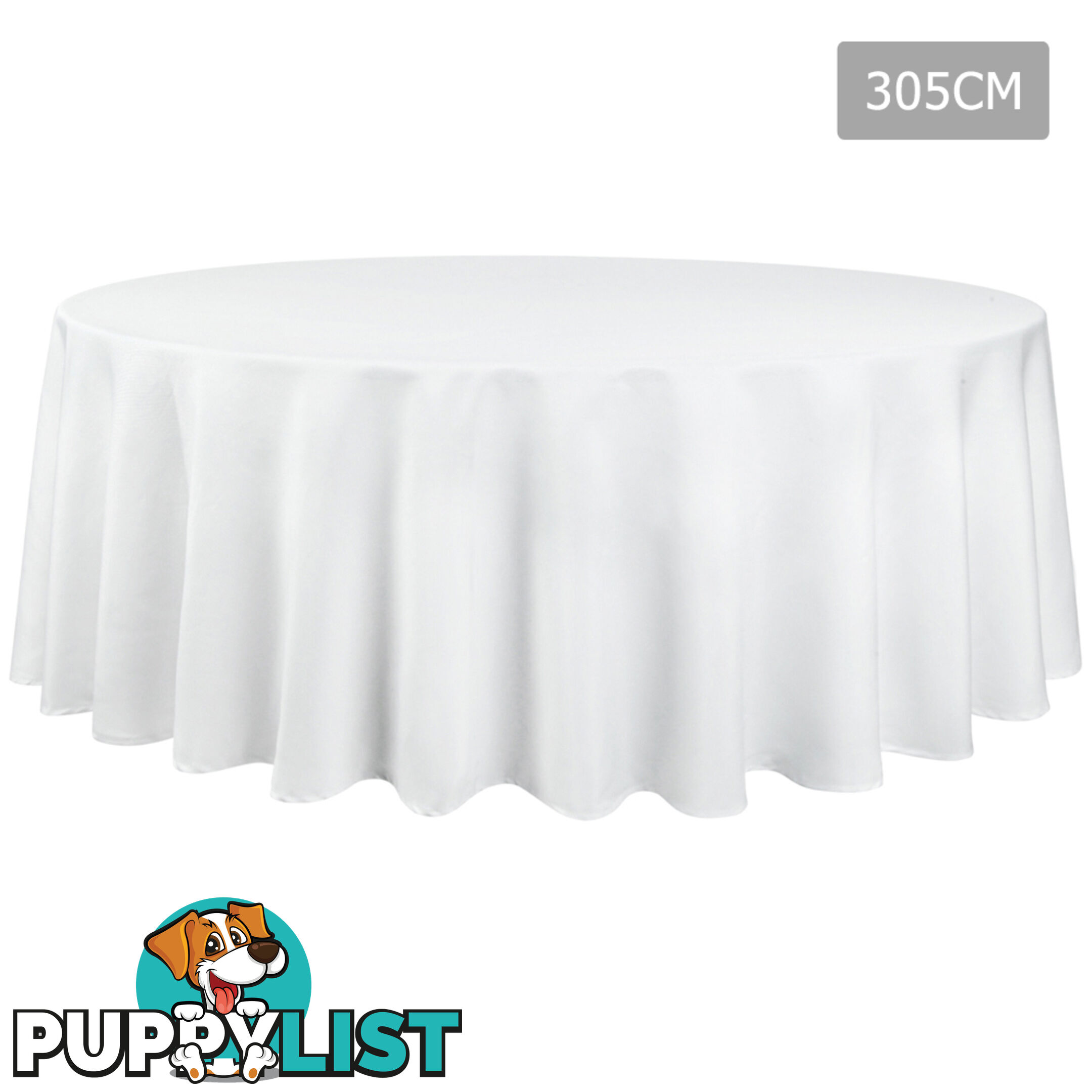 4 Pcs Wedding Table Cloth Round 305cm White