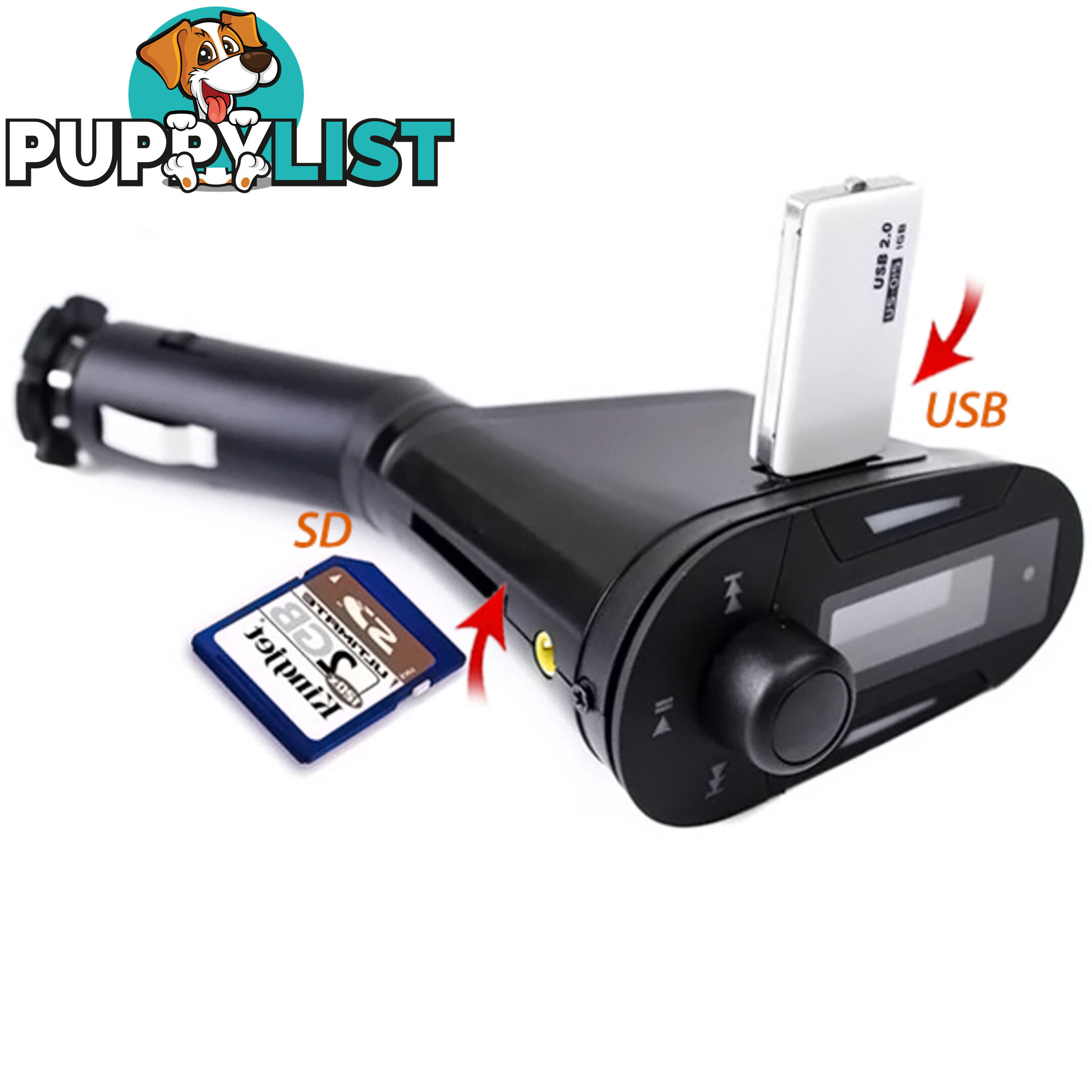 Car MP3 Player Wireless FM Transmitter With USB SD MMC Slot Perfect High Quality Stereo with USB Port Black