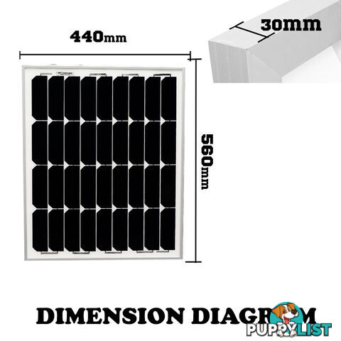 12V 60W Solar Panel Kit Home Generator Caravan Camping Power Mono Charging PWM