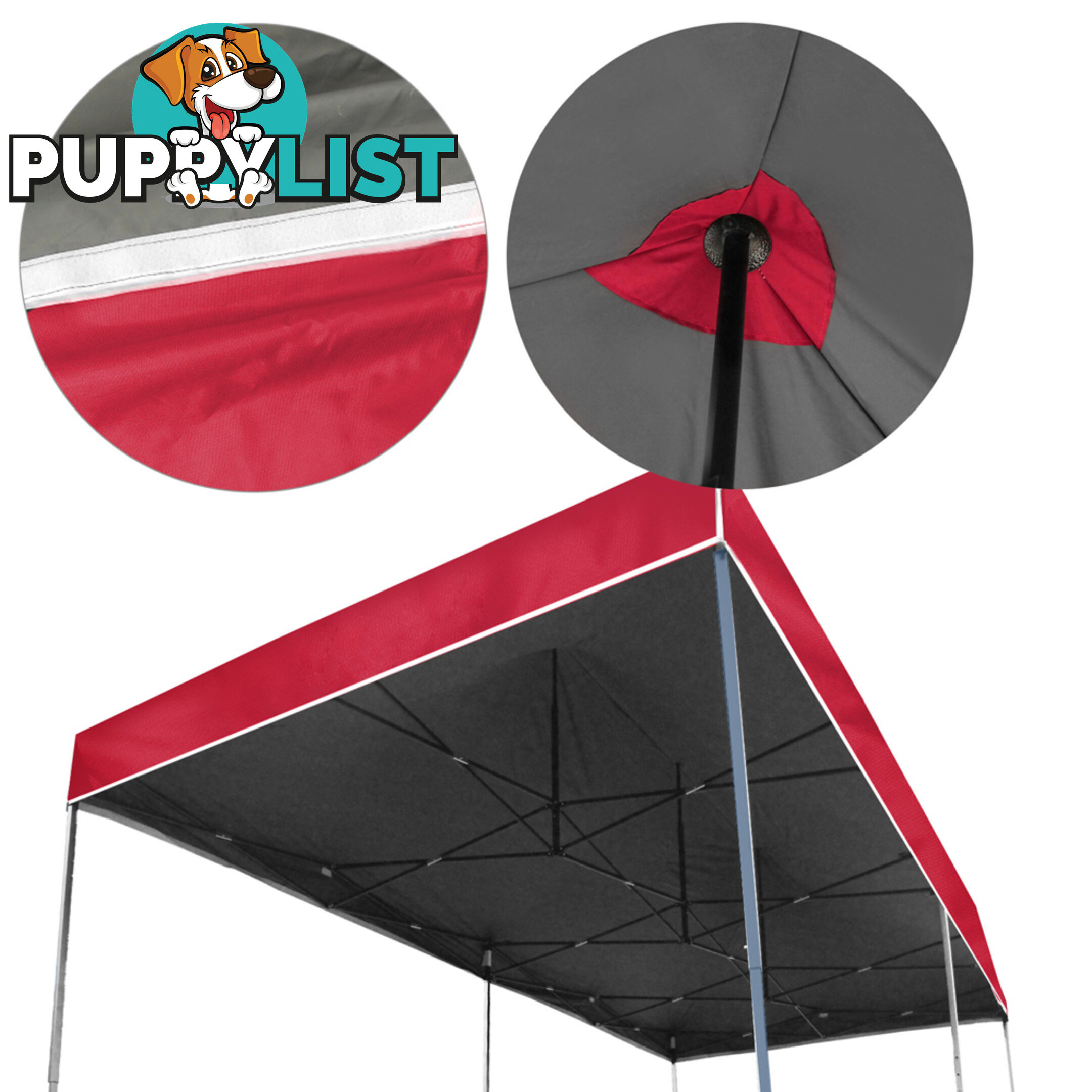 3X6 Pop Up Gazebo - Red