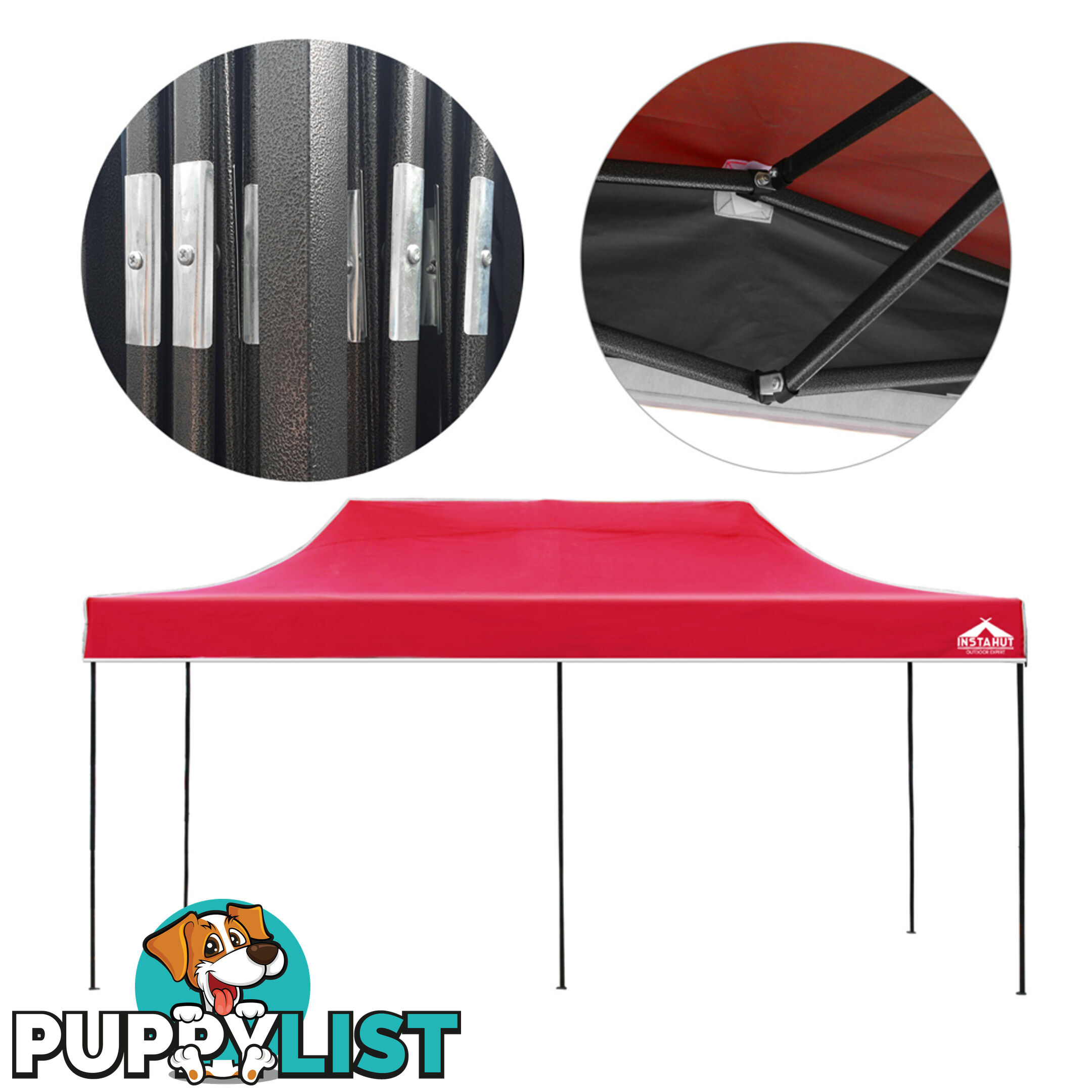 3X6 Pop Up Gazebo - Red