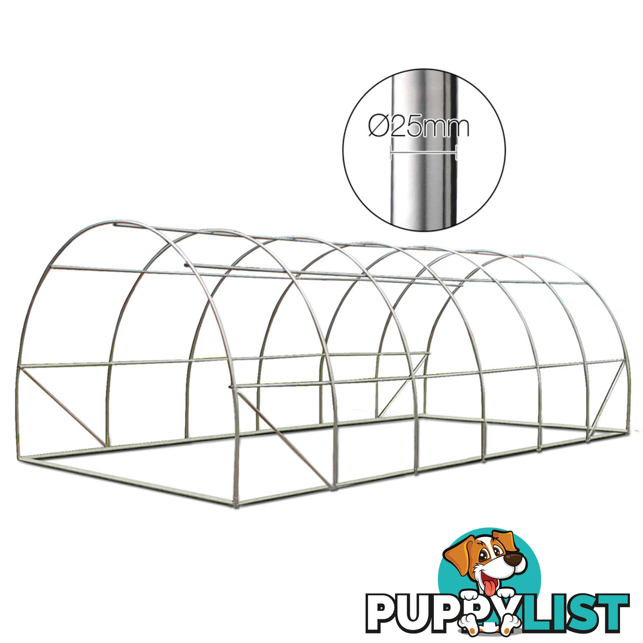 Galvanised Steel Green House 6M x 3M x 2M