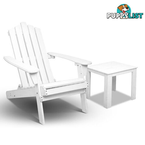 Adirondack Foldable Deck Chair & Side Table Set