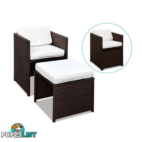 Hawaii Dining 9 Seater Set _ÑÐ Brown & White