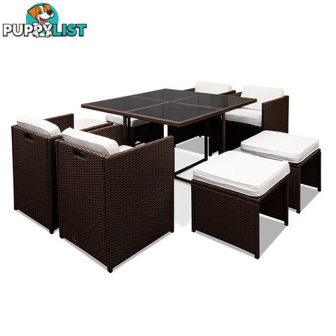 Hawaii Dining 9 Seater Set _ÑÐ Brown & White