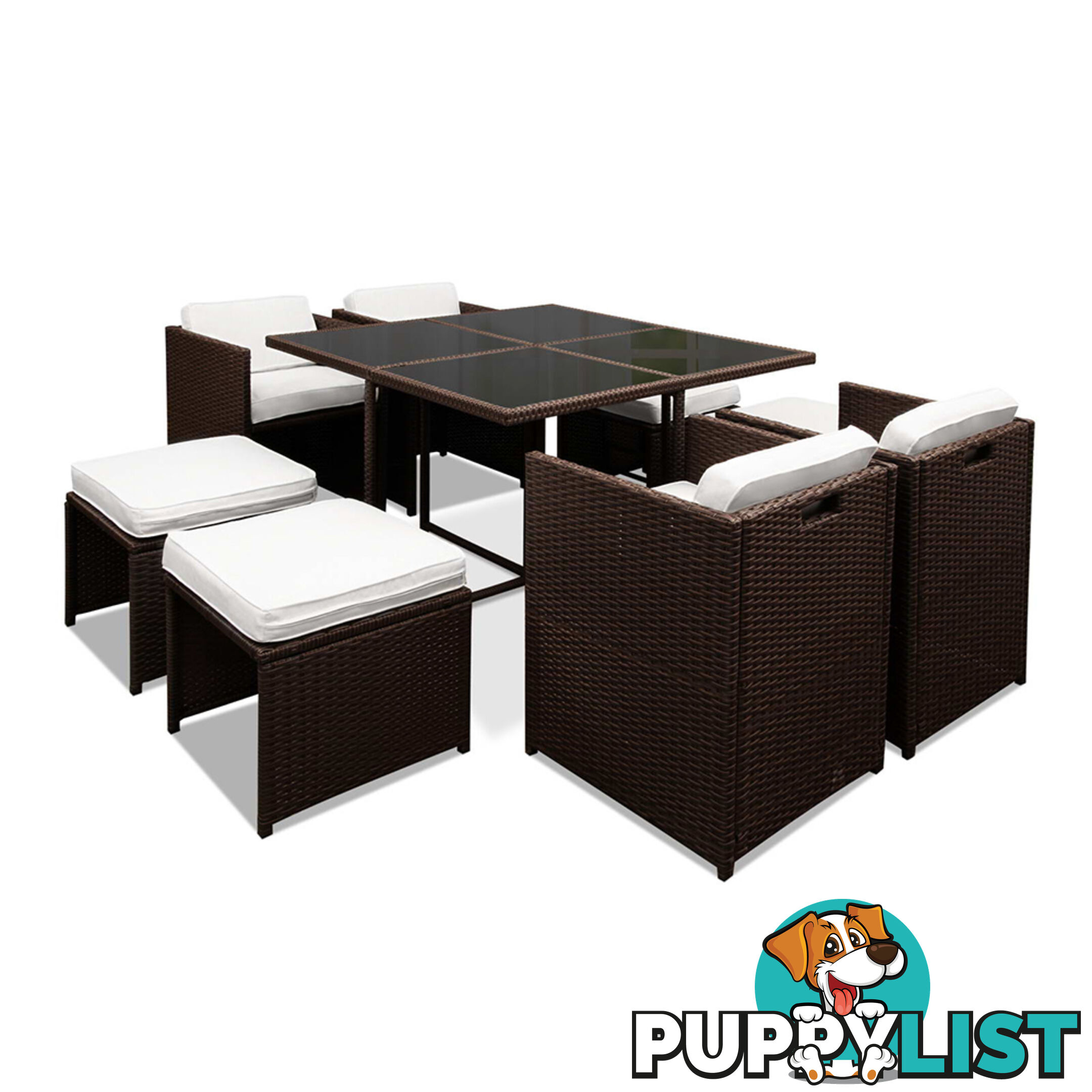 Hawaii Dining 9 Seater Set _ÑÐ Brown & White