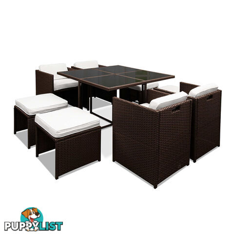 Hawaii Dining 9 Seater Set _ÑÐ Brown & White