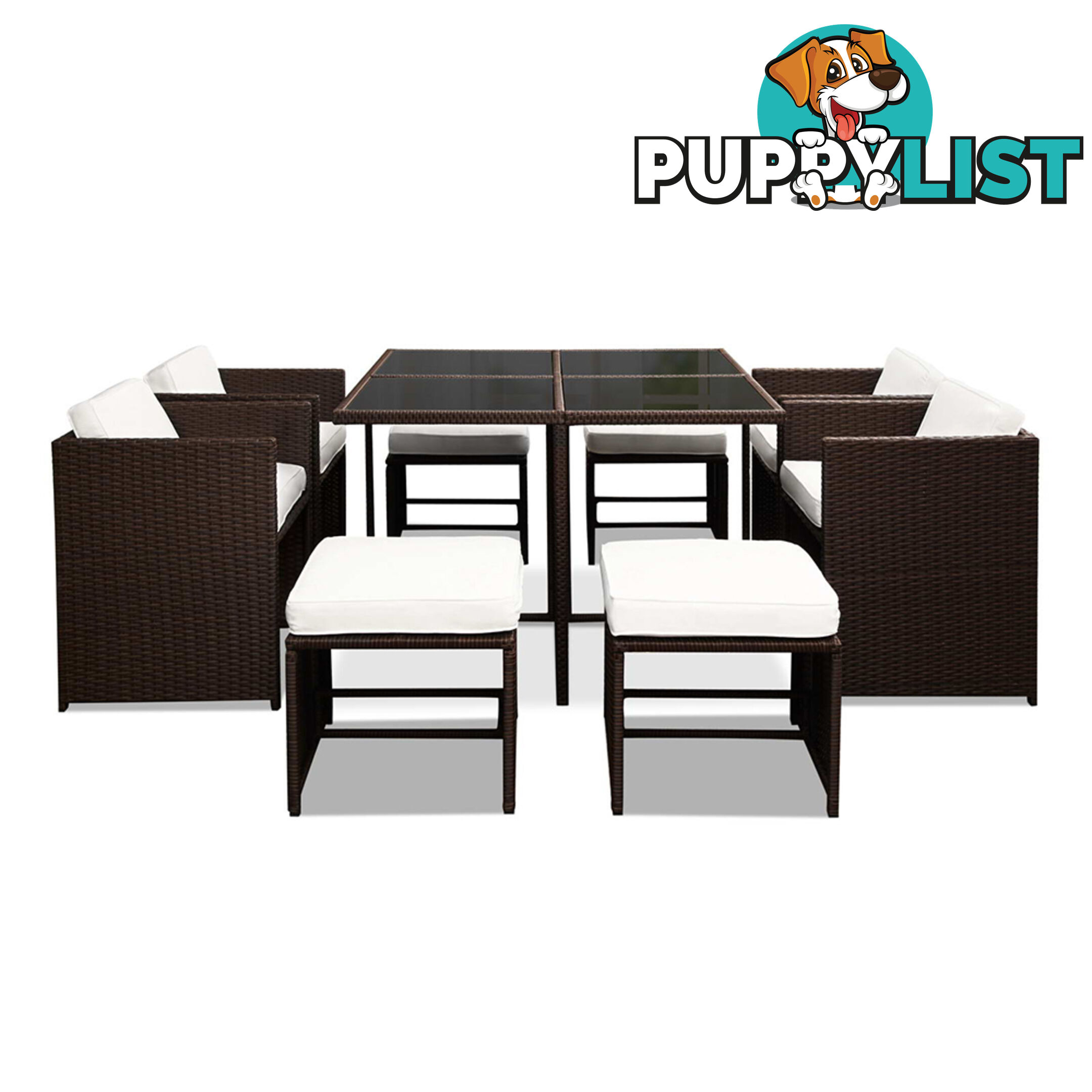 Hawaii Dining 9 Seater Set _ÑÐ Brown & White