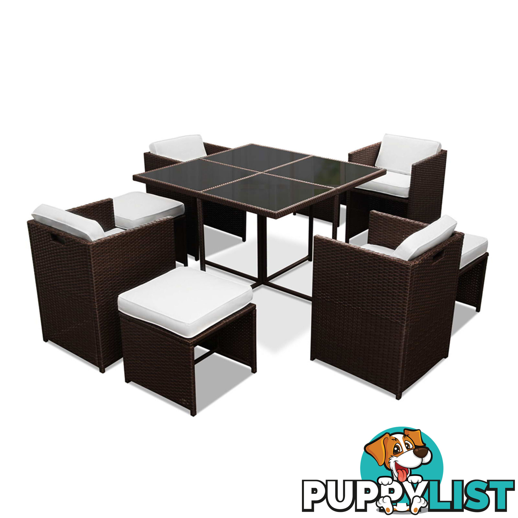 Hawaii Dining 9 Seater Set _ÑÐ Brown & White