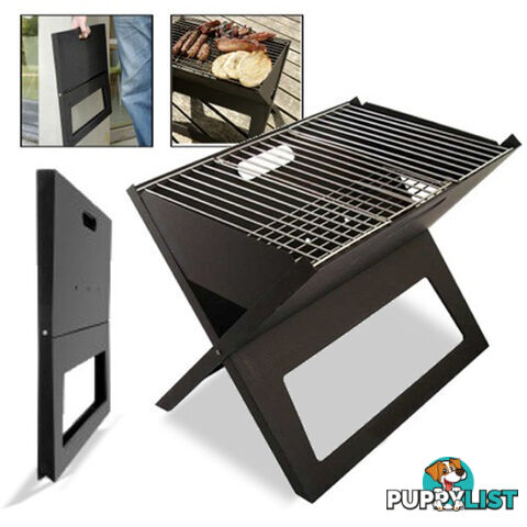 Portable Notebook Grill BBQ Foldable Folding Charcoal Camping Barbecue Picnic