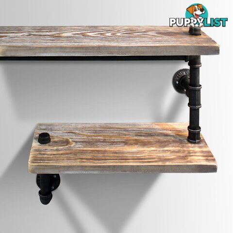 Rustic Industrial DIY Floating Pipe Shelf