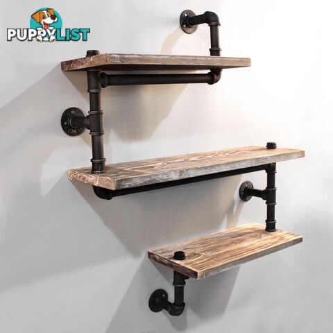 Rustic Industrial DIY Floating Pipe Shelf