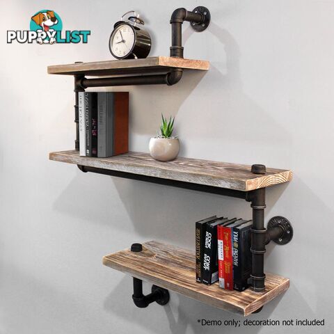 Rustic Industrial DIY Floating Pipe Shelf