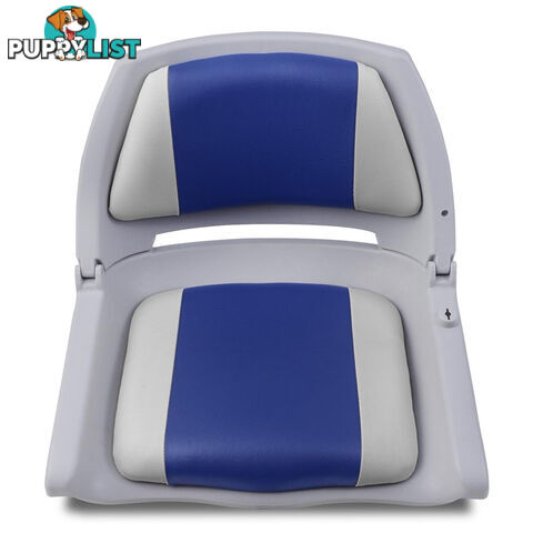 Set of 2 Swivel Folding Marine Boat Seats White Blue