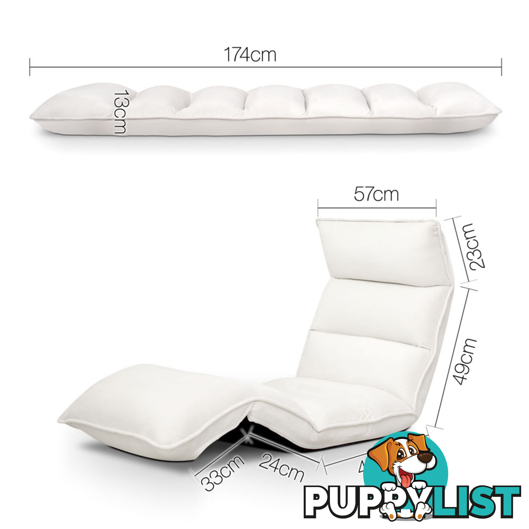 Lounge Sofa Chair - 375 Adjustable Angles _ÑÐ Ivory