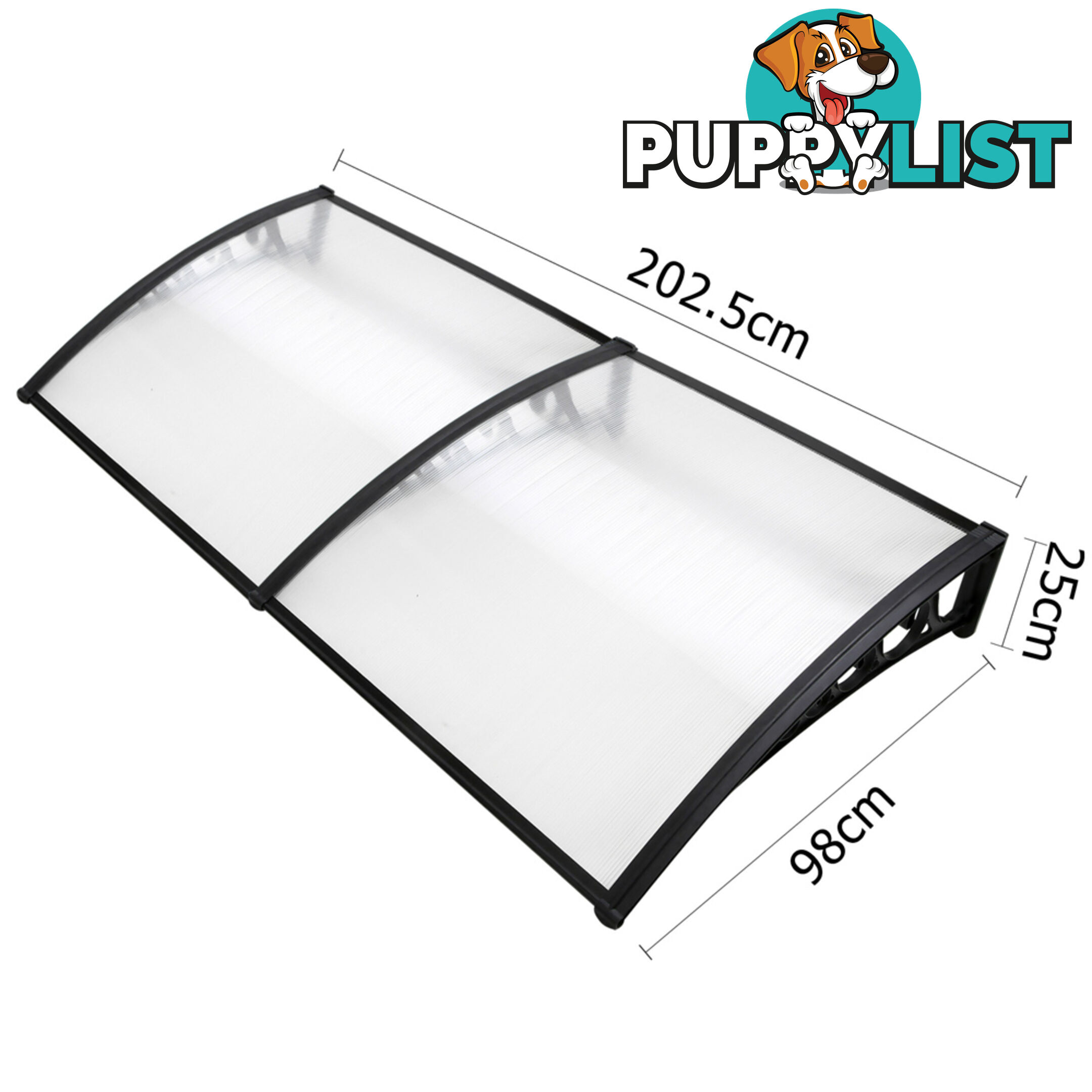 DIY Window Door Awning Cover Transparent 100 x 200cm