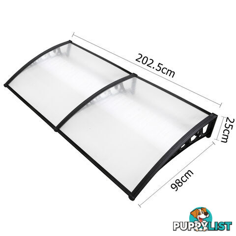 DIY Window Door Awning Cover Transparent 100 x 200cm