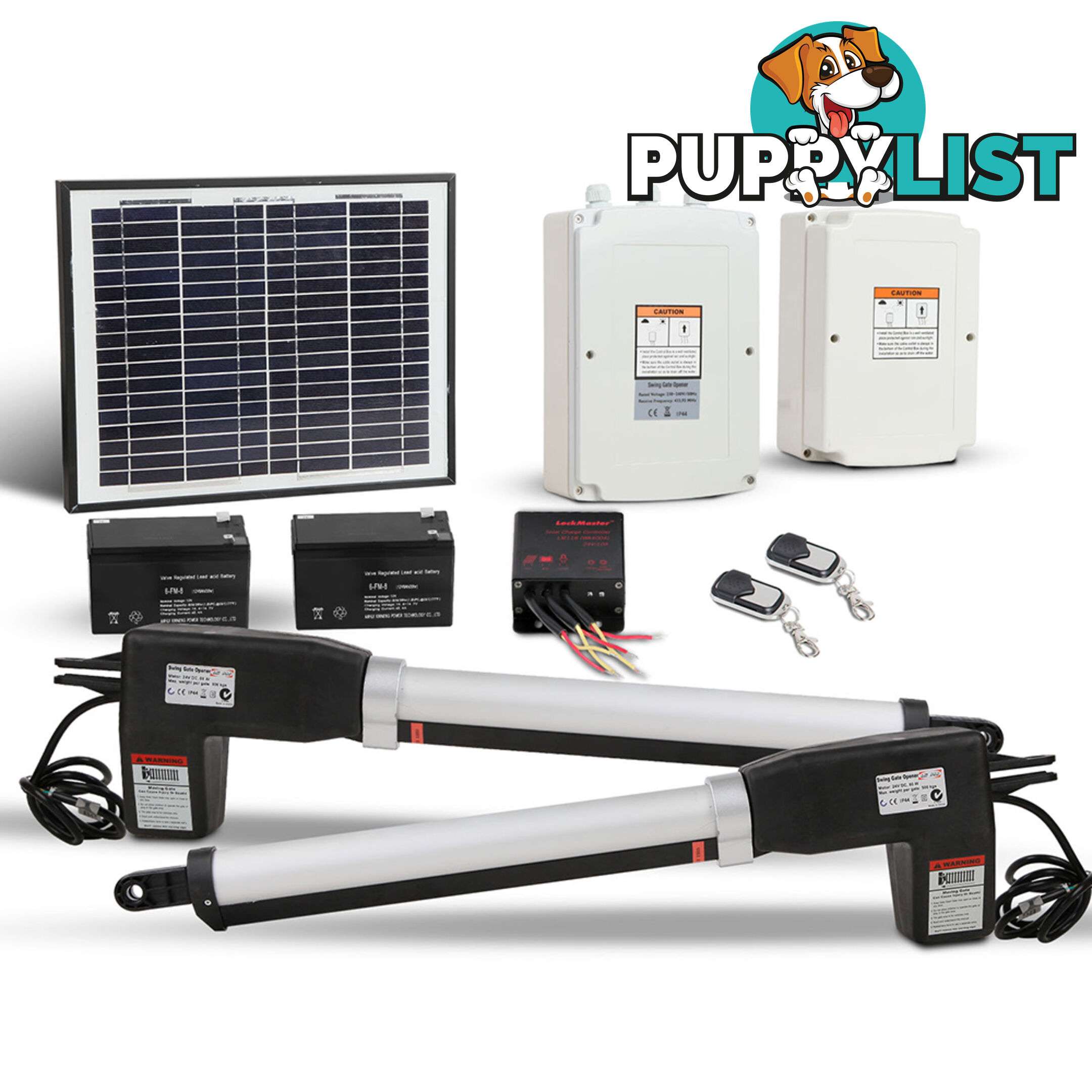 Automatic 2 Arm Swing Gate Opener with 2 Remote Controls