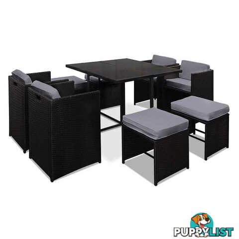 Hawaii Dining 9 Seater Set _ÑÐ Black & Grey