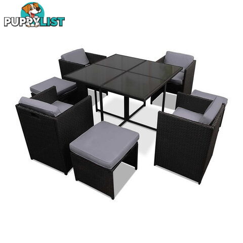 Hawaii Dining 9 Seater Set _ÑÐ Black & Grey