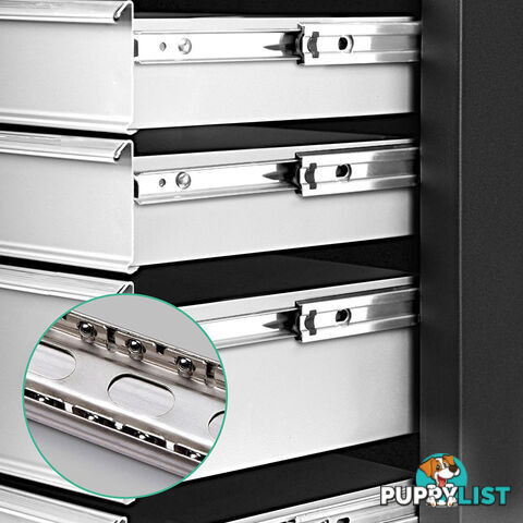 5 Drawers Roller Toolbox Cabinet  Black Grey