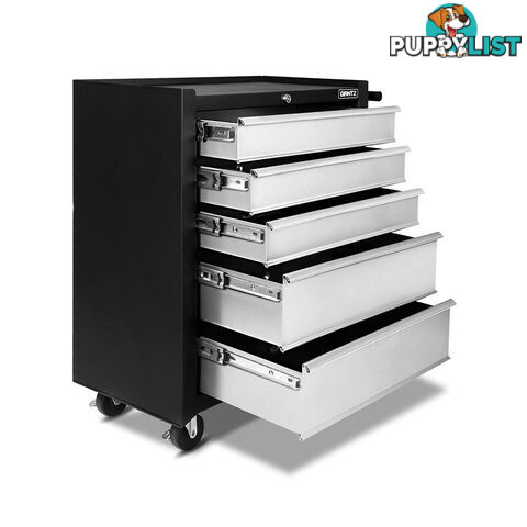 5 Drawers Roller Toolbox Cabinet  Black Grey