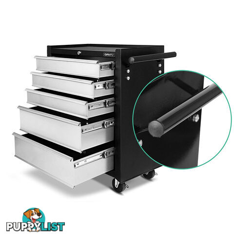 5 Drawers Roller Toolbox Cabinet  Black Grey