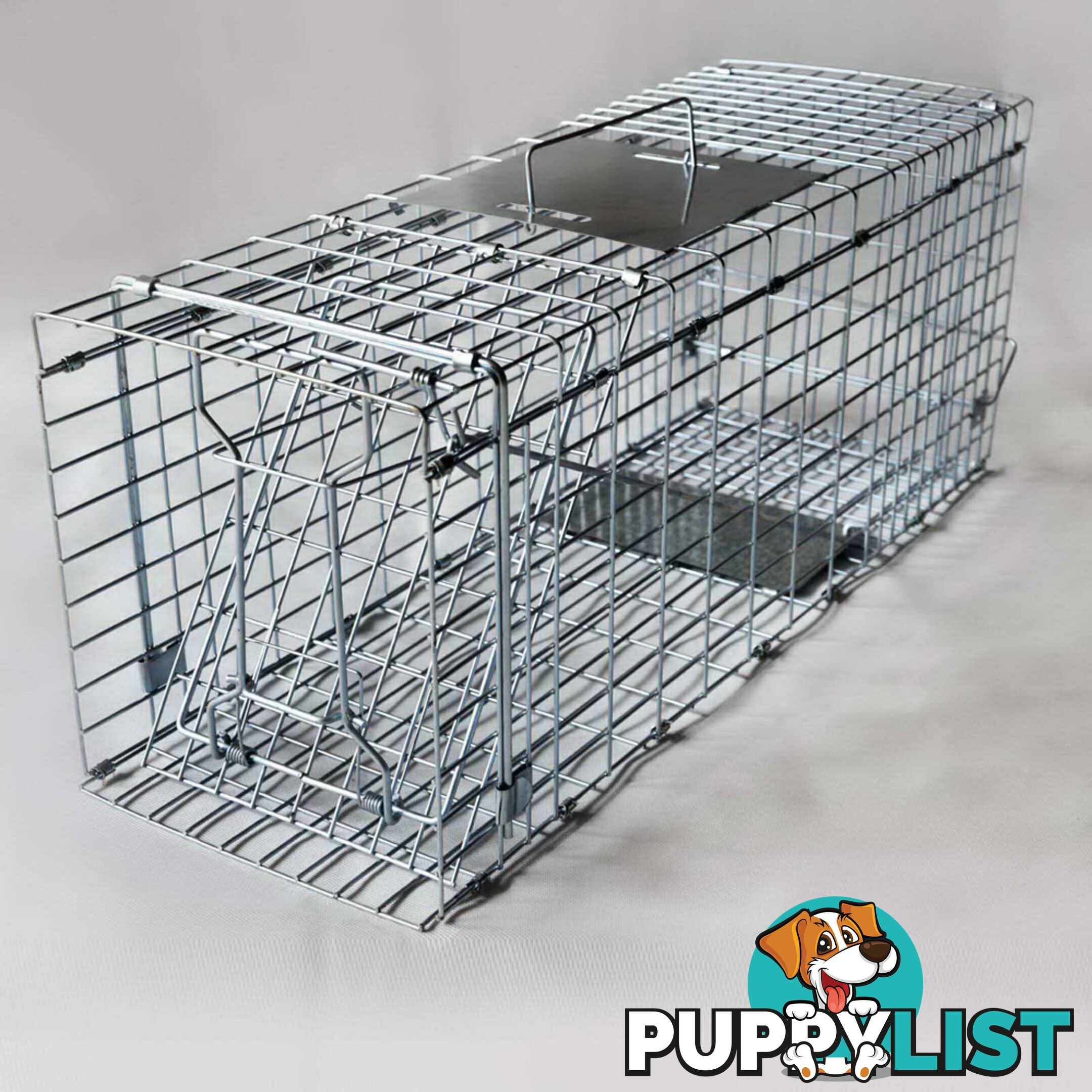 Humane Animal Trap Cage 94 x 34 x 36cm Silver