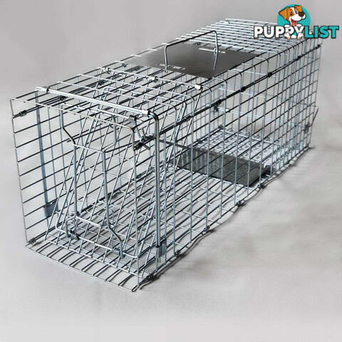 Humane Animal Trap Cage 94 x 34 x 36cm Silver