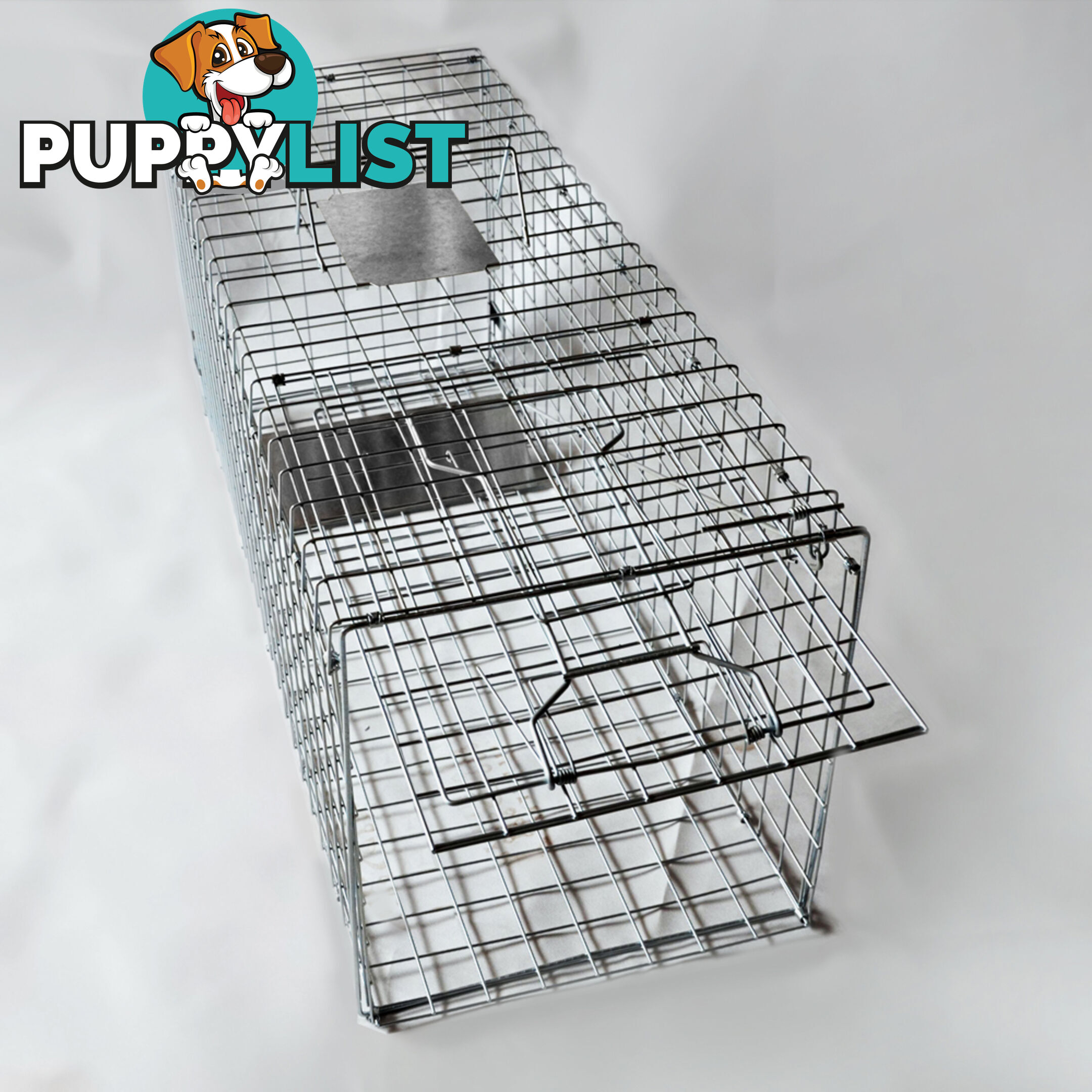 Humane Animal Trap Cage 94 x 34 x 36cm Silver