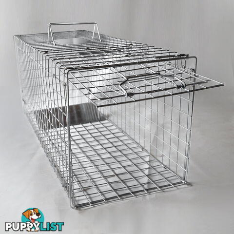 Humane Animal Trap Cage 94 x 34 x 36cm Silver