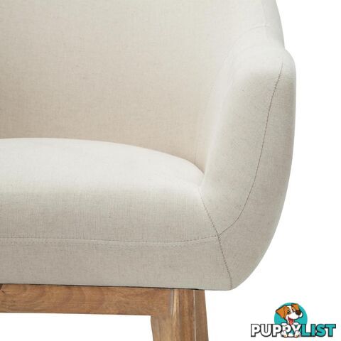 Fabric Tub Lounge Armchair - Beige