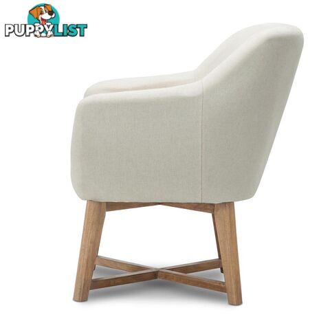 Fabric Tub Lounge Armchair - Beige