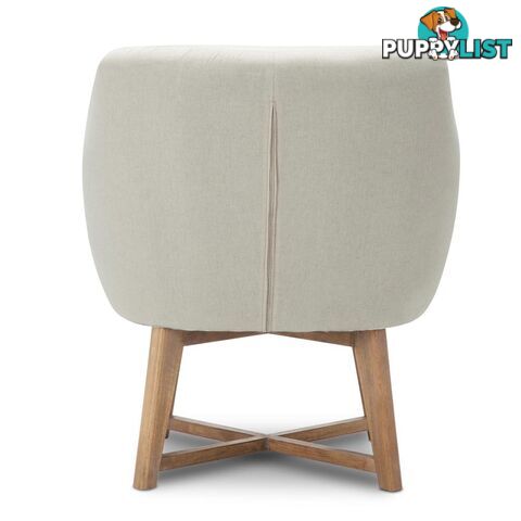 Fabric Tub Lounge Armchair - Beige