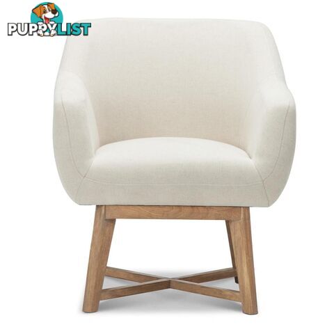 Fabric Tub Lounge Armchair - Beige