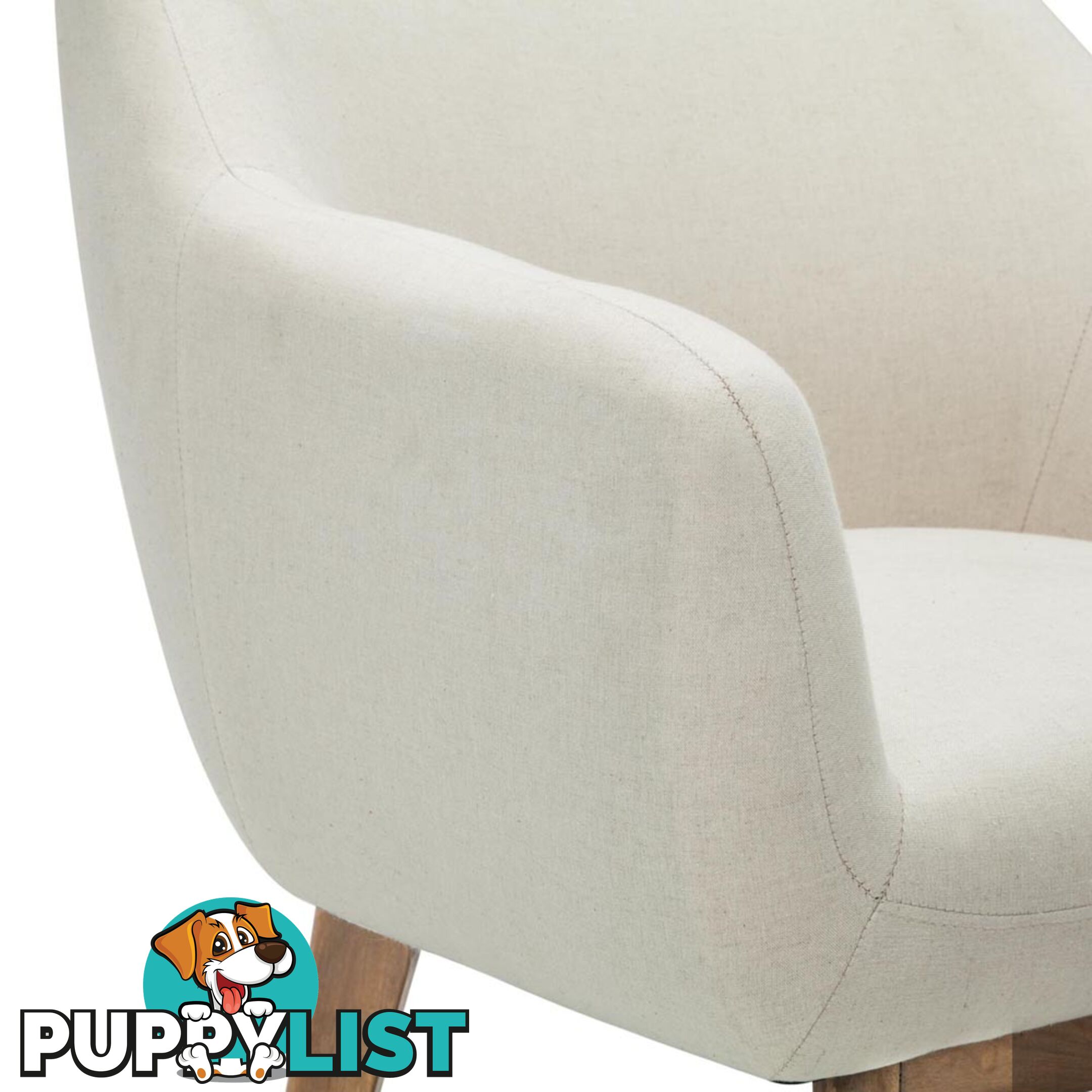 Fabric Tub Lounge Armchair - Beige