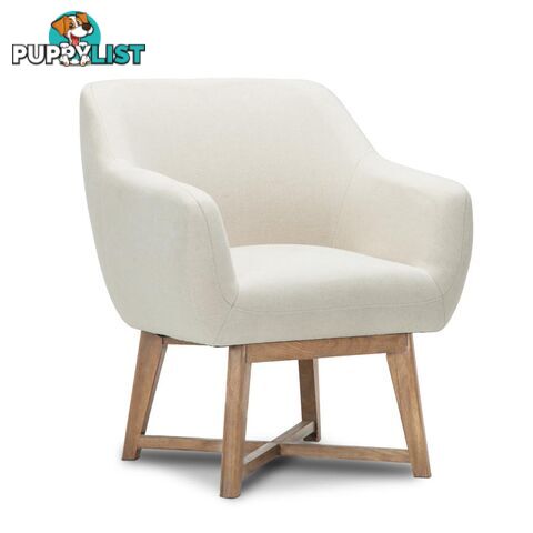 Fabric Tub Lounge Armchair - Beige