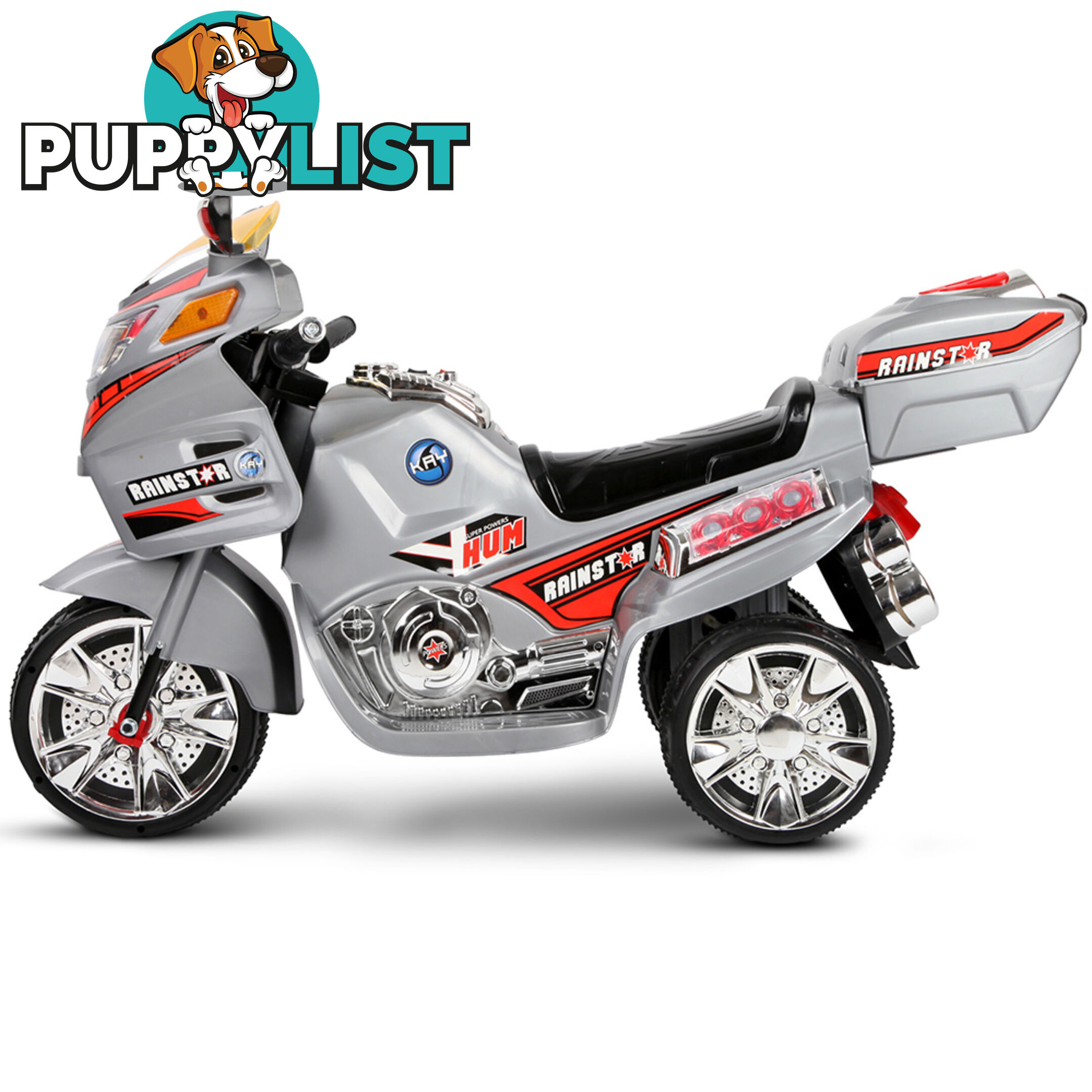 Kids Ride on Motorbike Silver Red