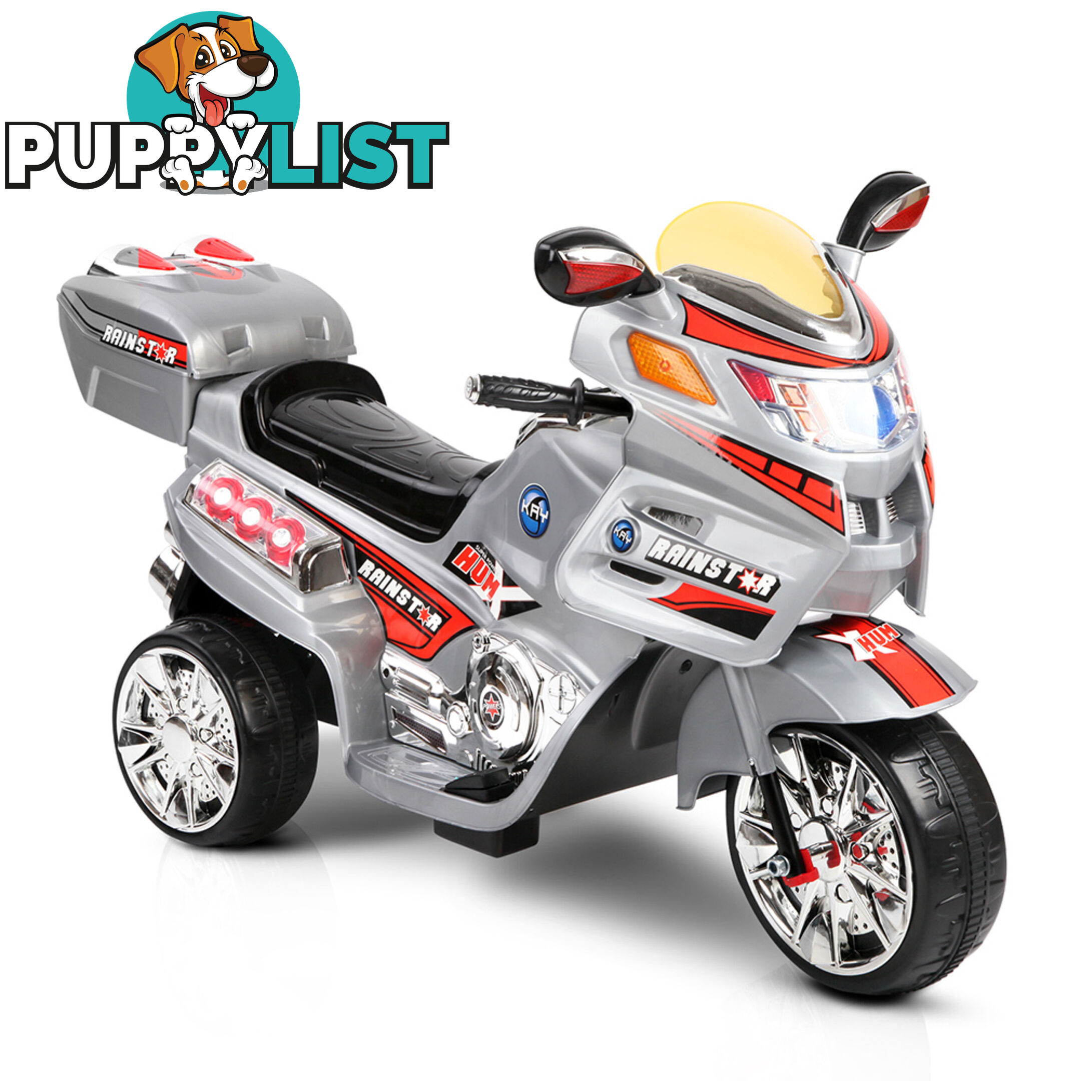 Kids Ride on Motorbike Silver Red