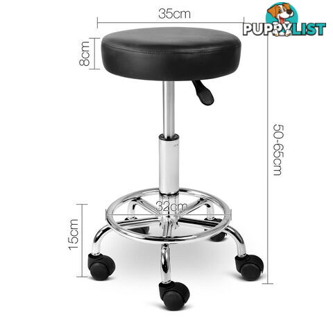 Round PU Swivel Salon Stool Black