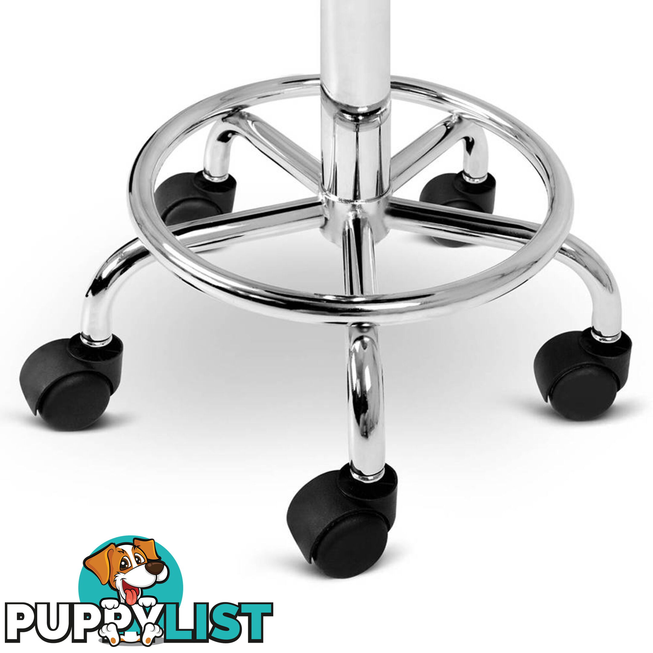 Round PU Swivel Salon Stool Black