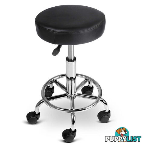 Round PU Swivel Salon Stool Black